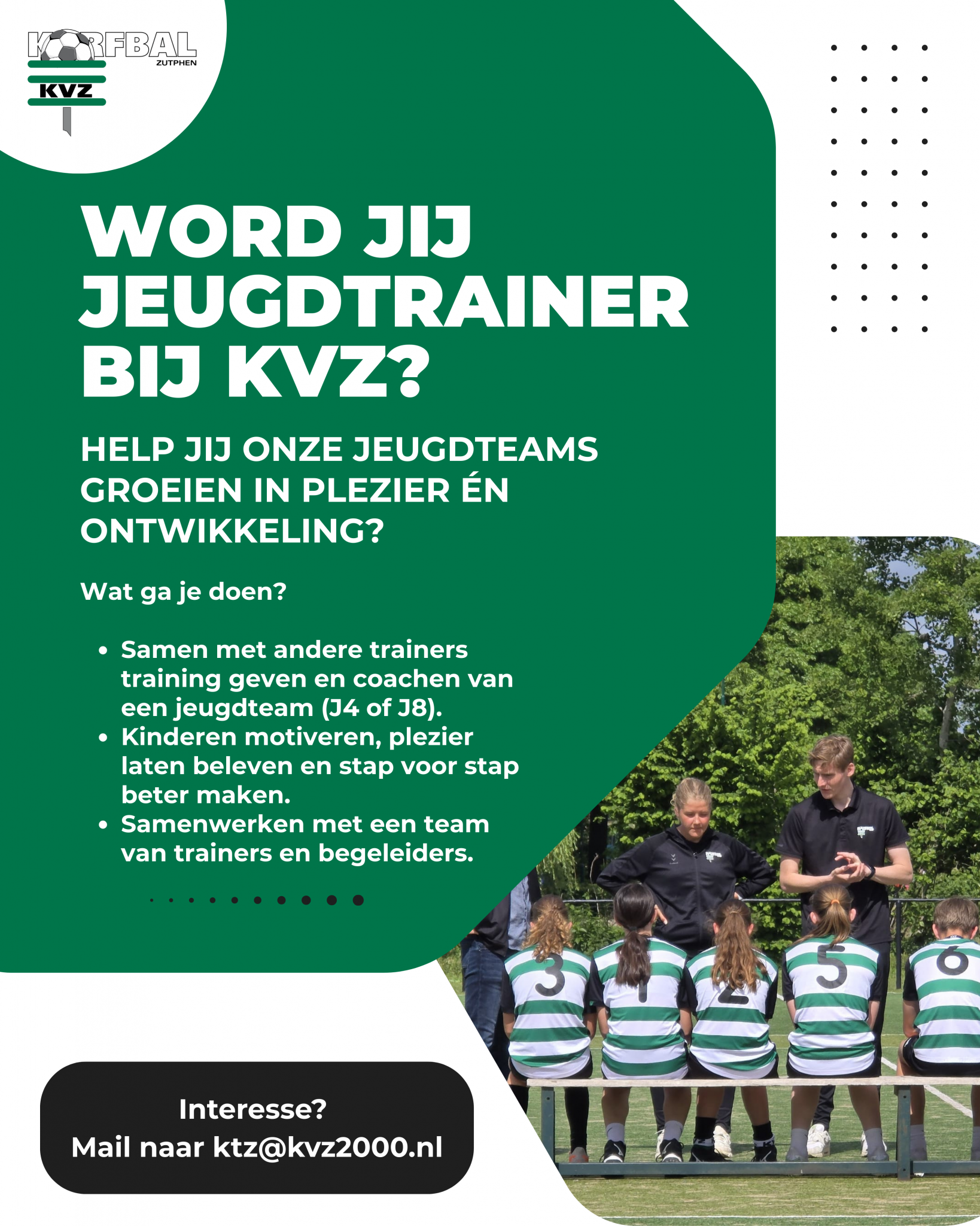 Word jij jeugdtrainer bij KVZ?